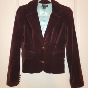 Guess Jeans, Medium, ladies brown blazer velvet fitted jacket, lined interior